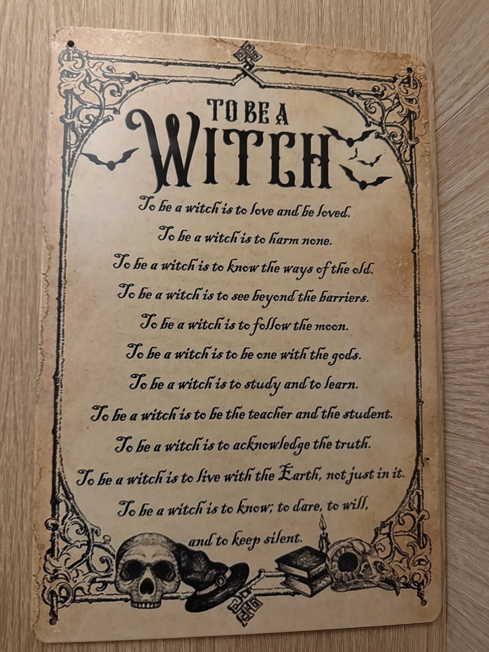 To Be A Witch Decorative Wall Plaque - Antique Parchment